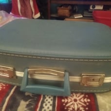 Vintage Blue Samsonite American Tourister Travel makeup Hard Case luggage