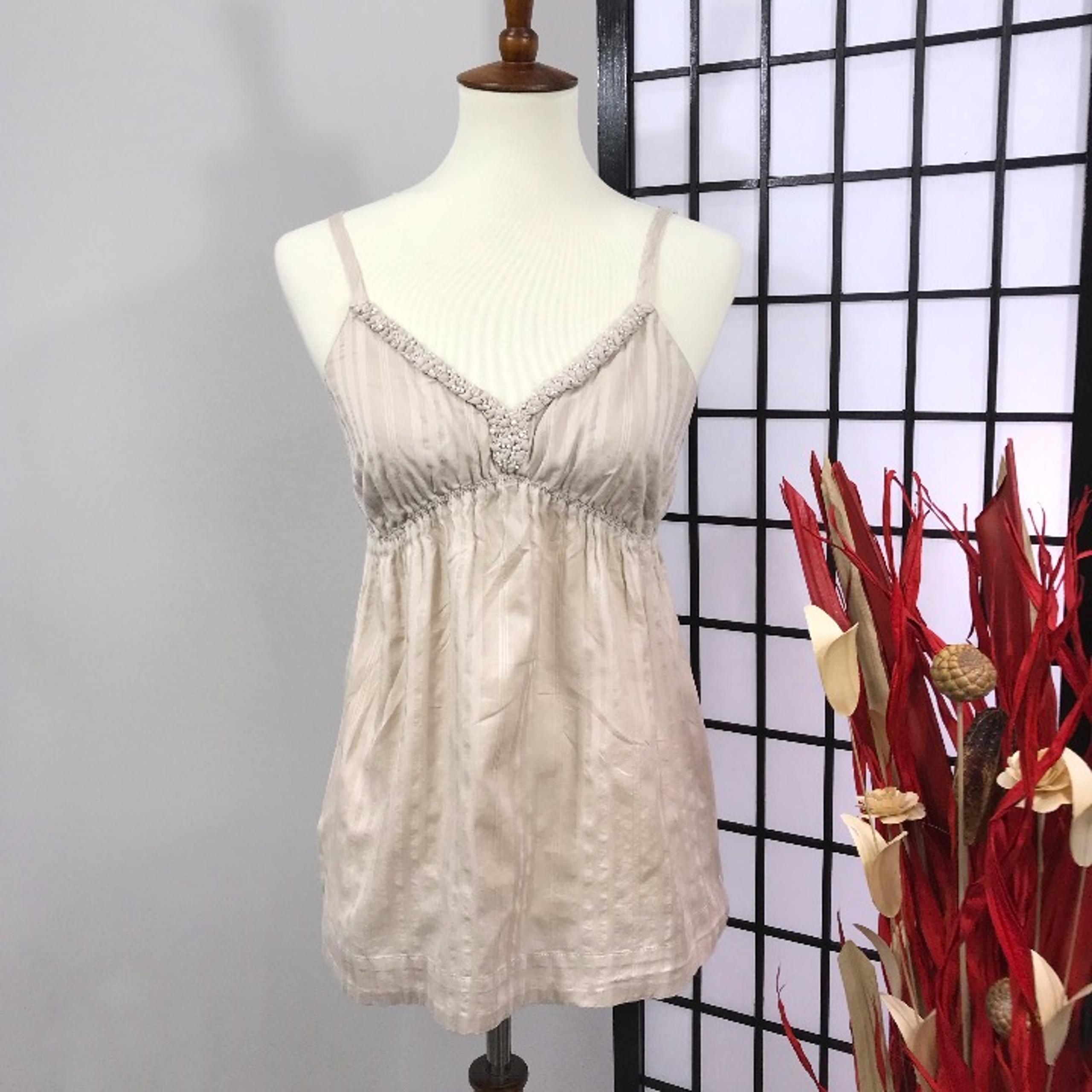 Beaded Empire Waist V-Neck Tank Top