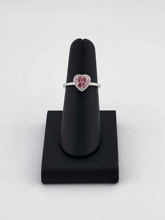 Dazzling Pink Heart Gemstone Ring in Solid 925 Sterling Silver – Perfect Gift
