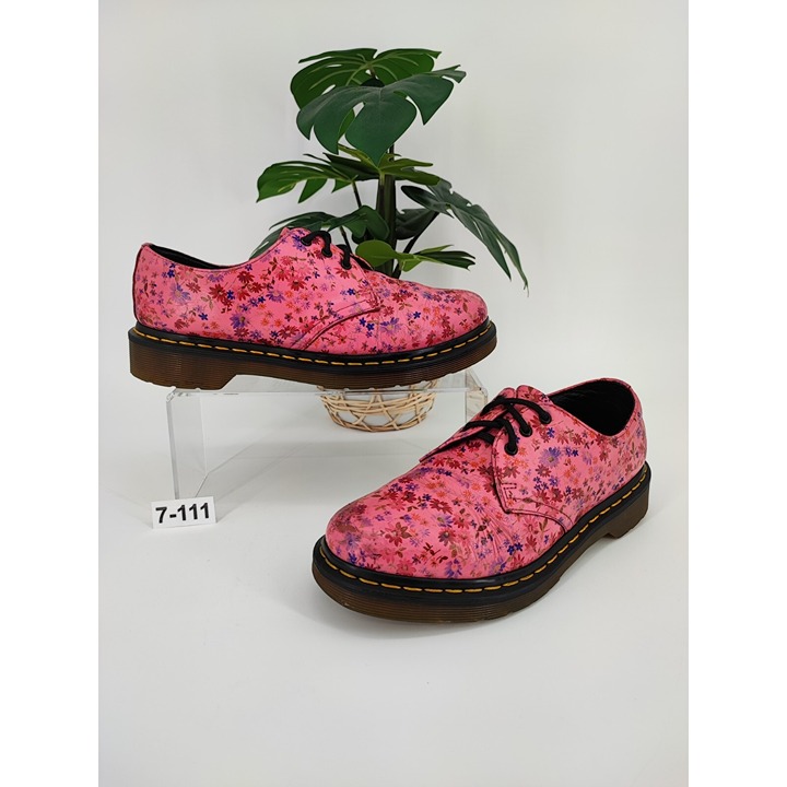 Dr Martens Women's Pascal Hole Floral Flower Pink Ankle Loafers 7US