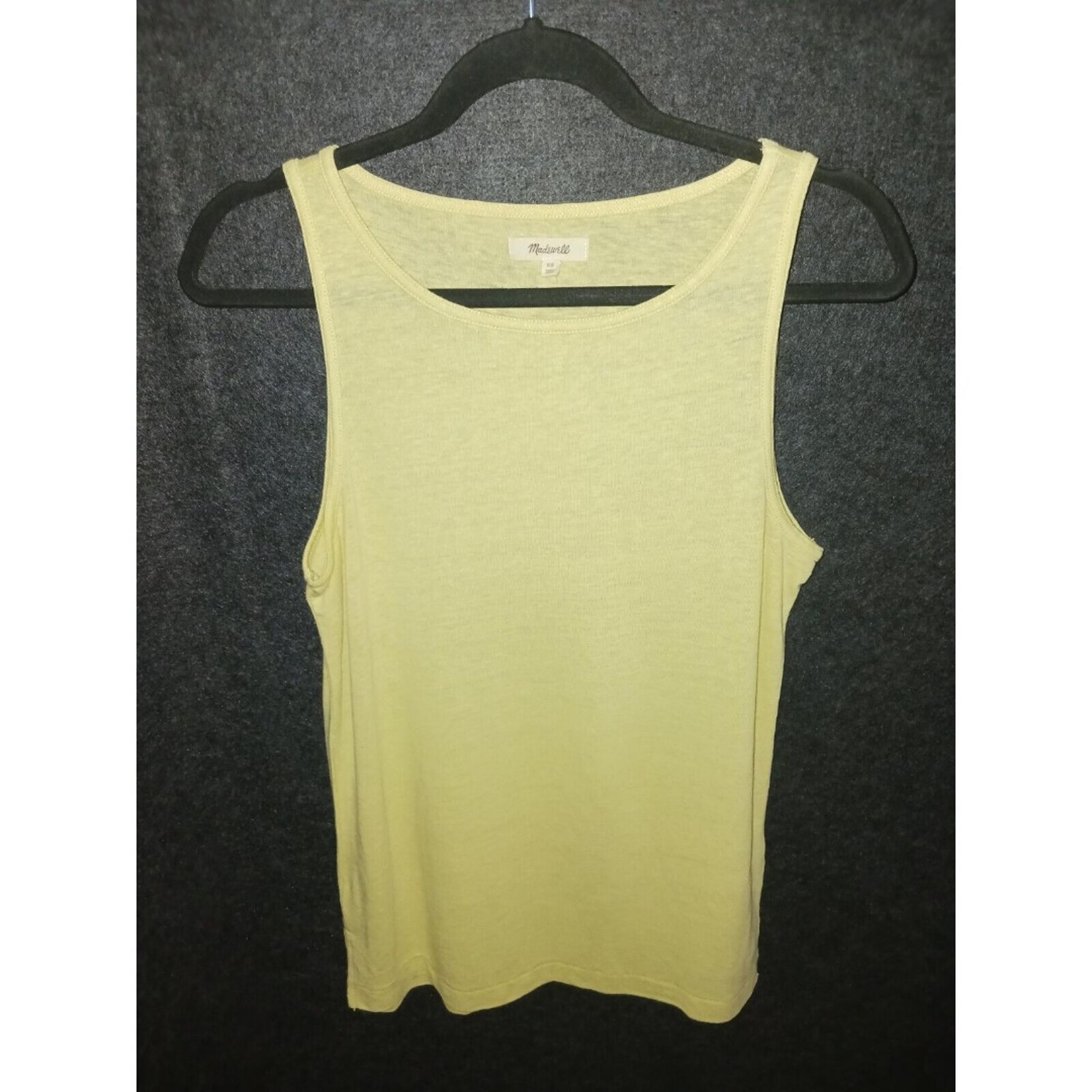 Madewell Tank Top Tee Womens XS Light Yellow Linen Blend Sleeveless Extra Small