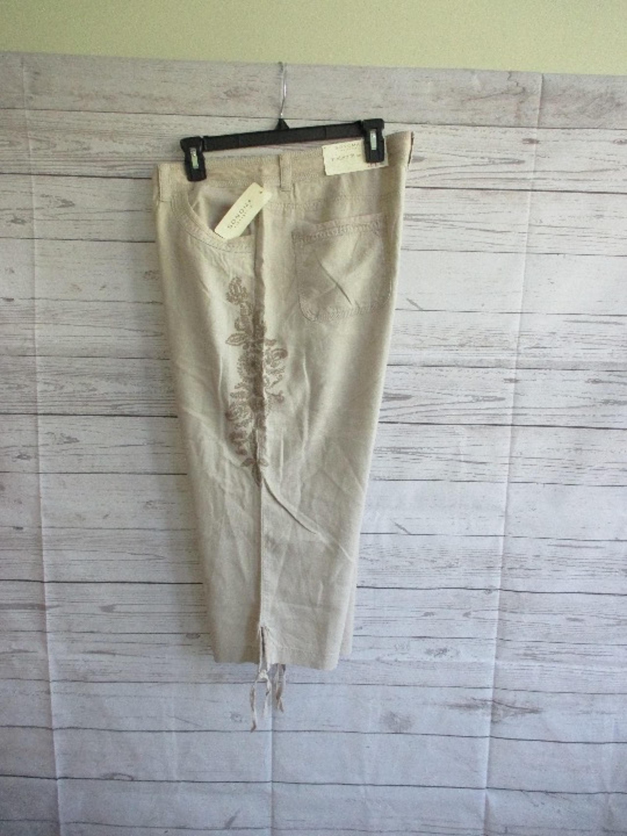 NWT - SONOMA Linen-blend Capri - sz 16