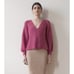 ELEVEN SIX Tess Sweater Knit V-Neck Pullover Jumper M/L Alpaca Fuschia Pink