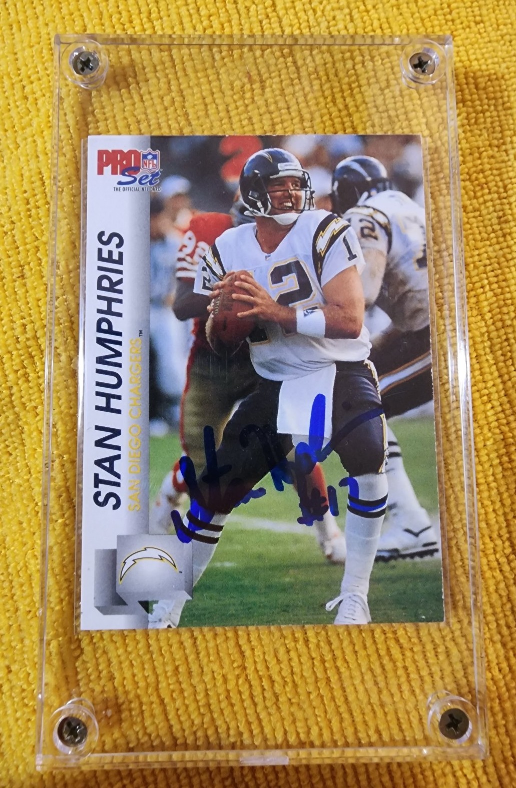 Stan Humphries Autographed 1992 Pro Set Football Card 637