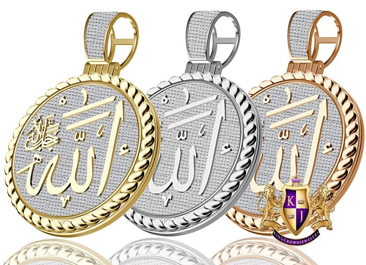 Real Genuine 2.50 Ct. VVS1 MOISSANITE Muslim Allah Zuljalal Custom Charm Pendant