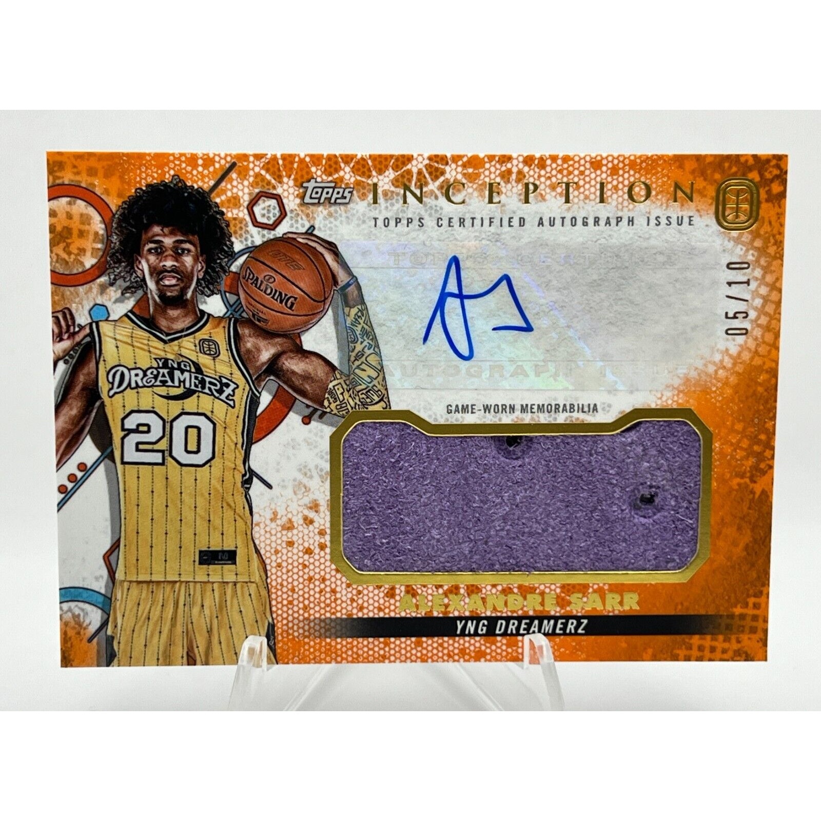 2023 Topps Inception OTE ALEXANDRE SARR Orange Auto Shoe Relic /10