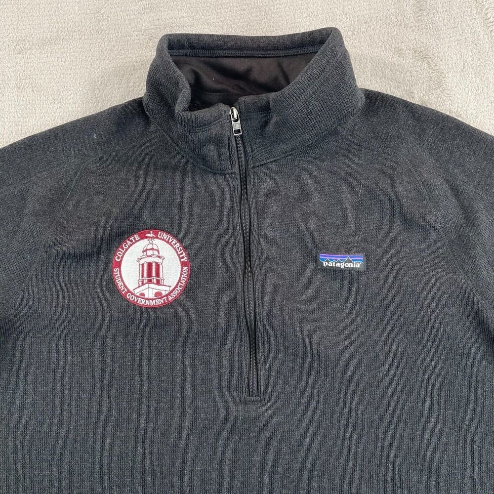 Patagonia x Colgate University Better Sweater 1/4-Zip Fleece Women 2XL Black NEW