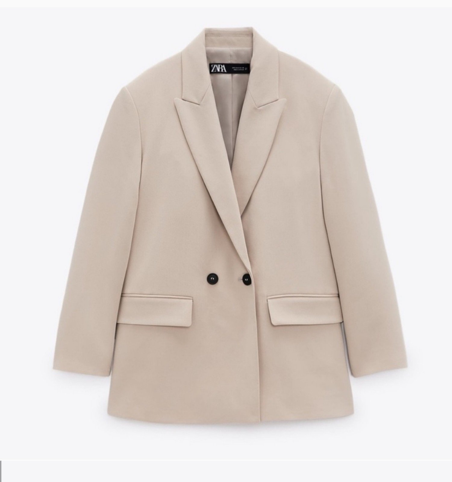 Zara Ecru Double Breasted Blazer, Oversized, XL