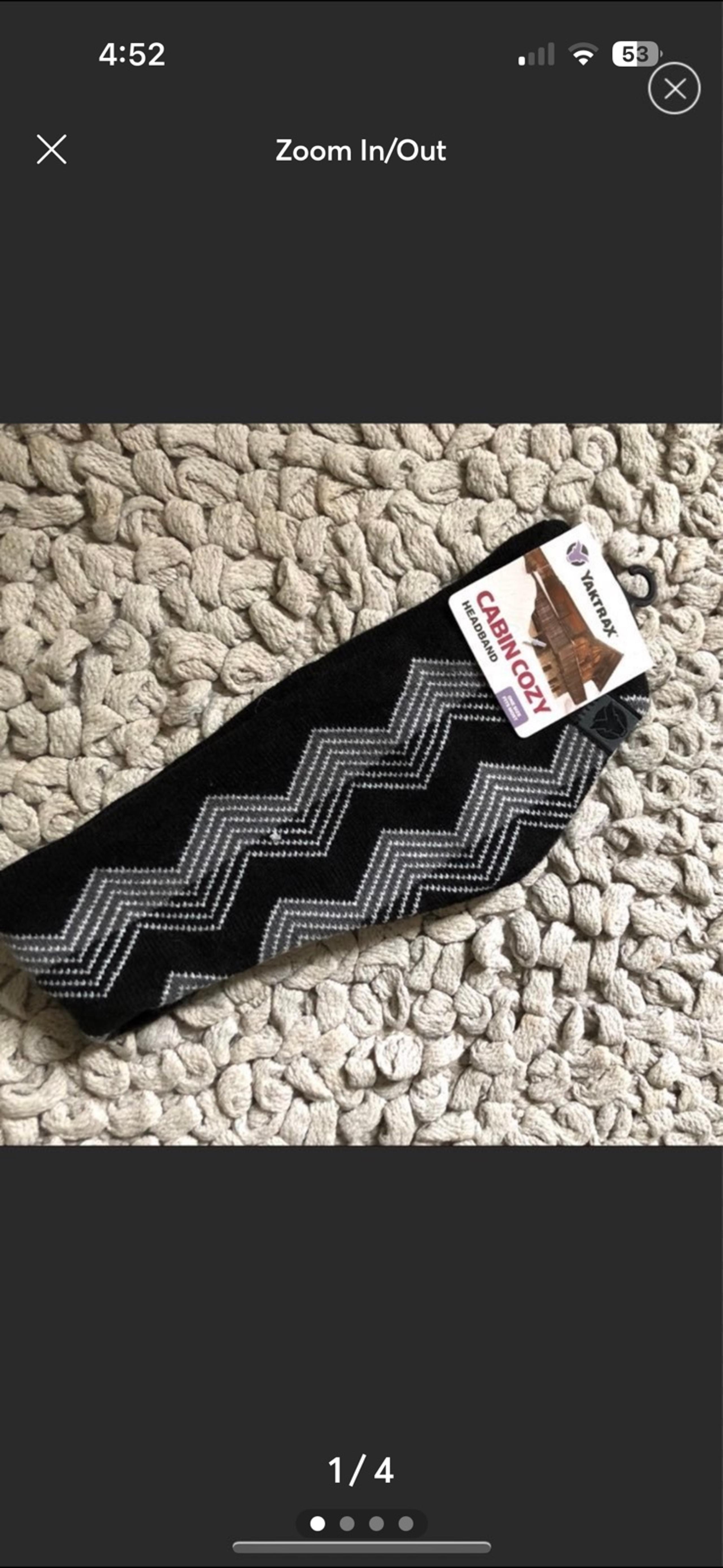 NWT Yaktrax winter running headband black and white mens women’s unisex