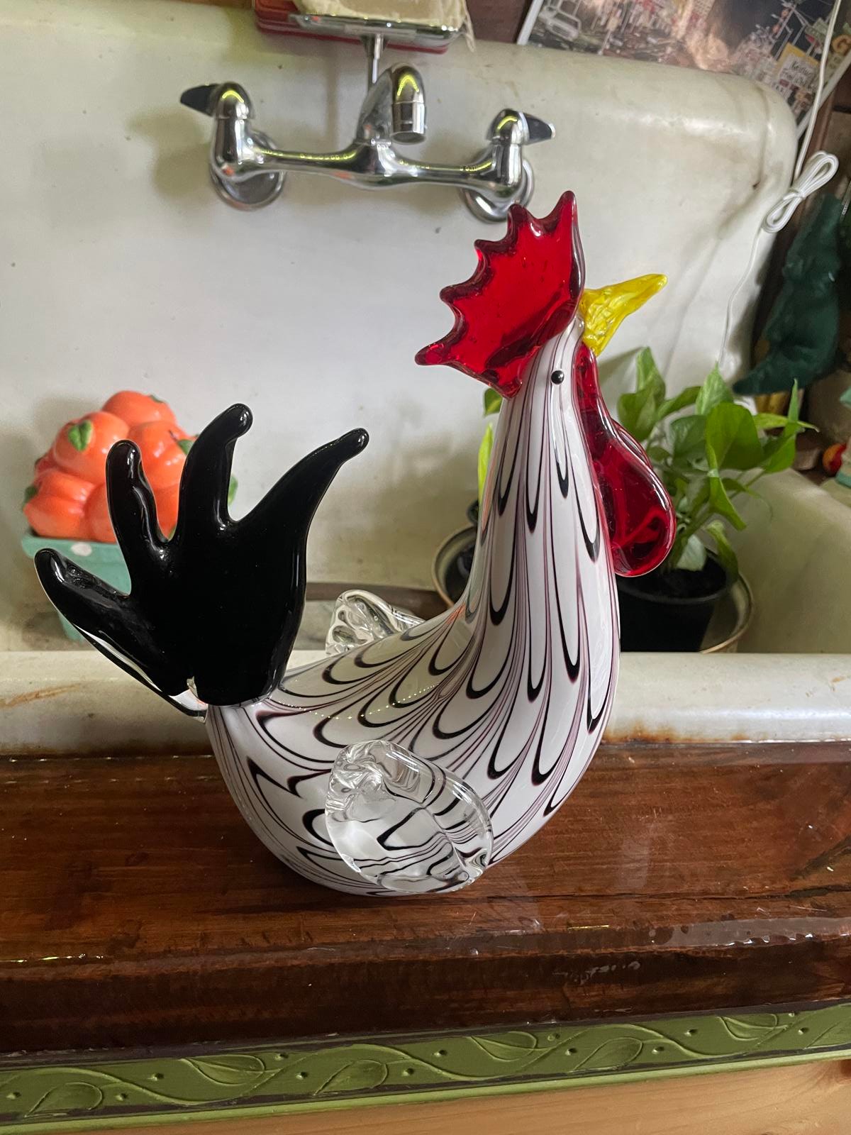Blown Glass Rooster Chicken Glass Chicken Glass Rooster Glass