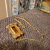 Victorian Pinchbeck Citrine Color Rectangular Glass Twisted Chain RARE Necklace