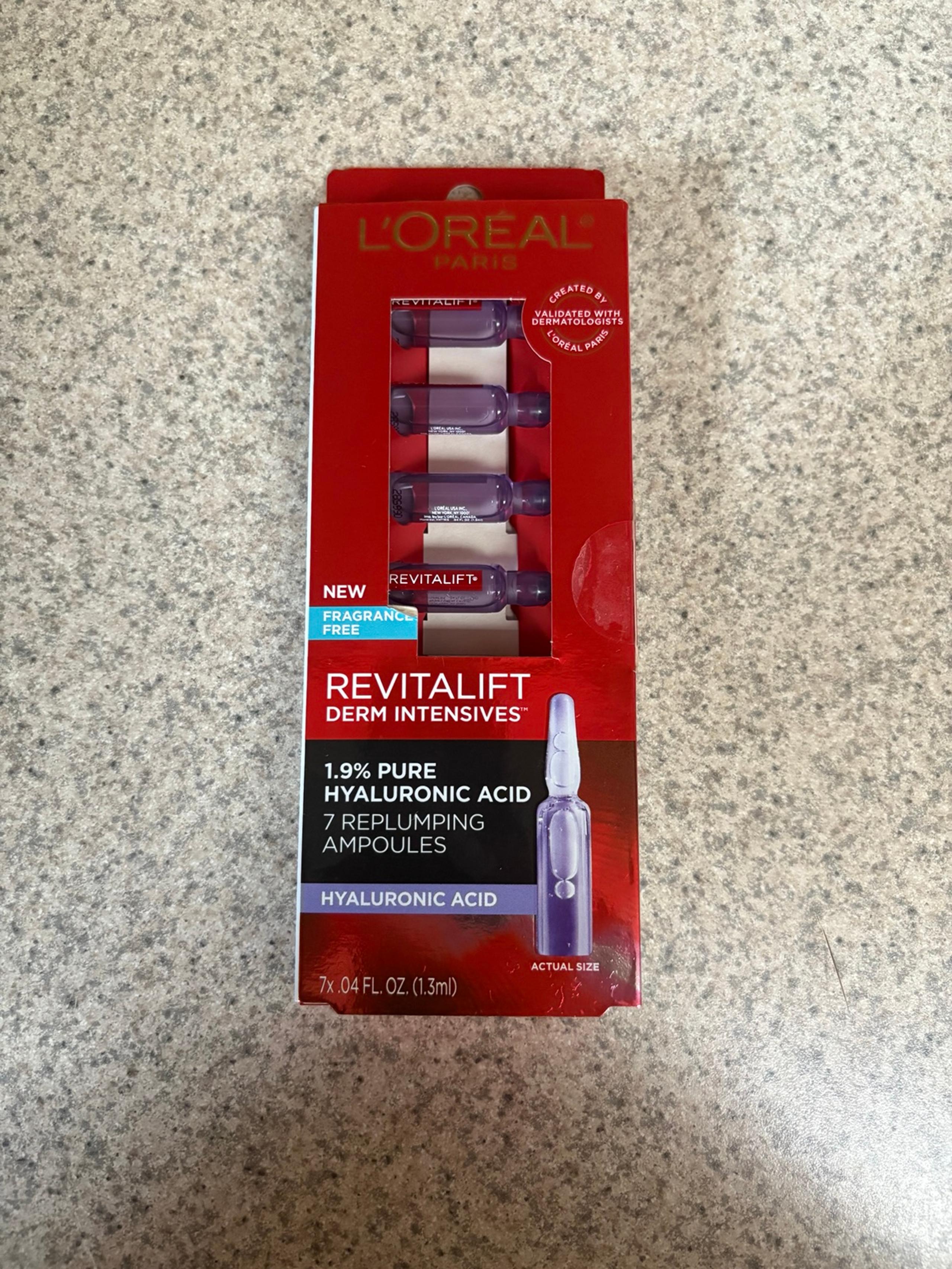 L'Oréal Paris Revitalift Derm Intensives 1.9% Hyaluronic Acid Ampoules – NEW