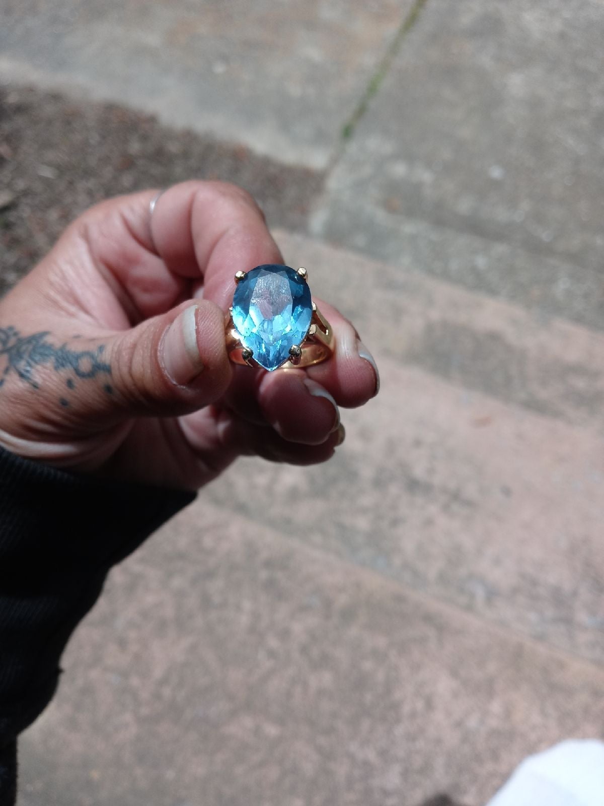Antique real aquamarine .925 offers w/gold over