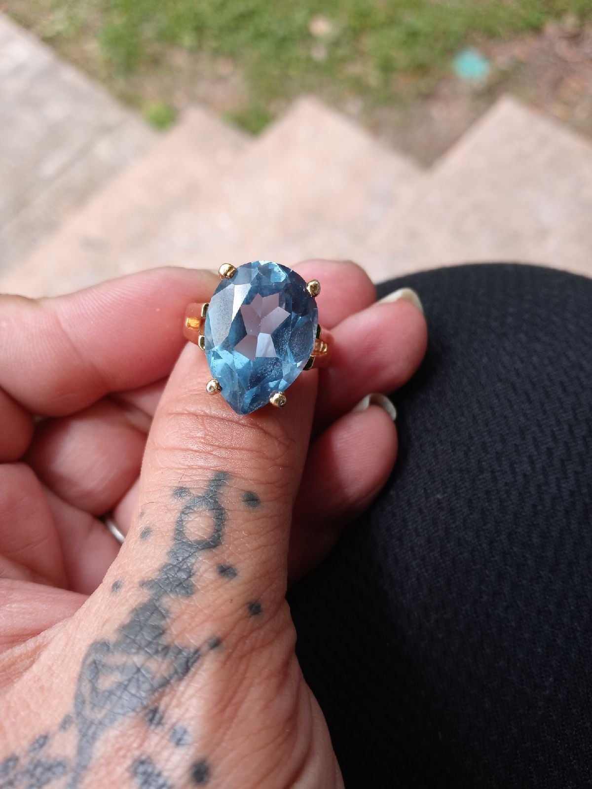 Antique real aquamarine .925 offers w/gold over