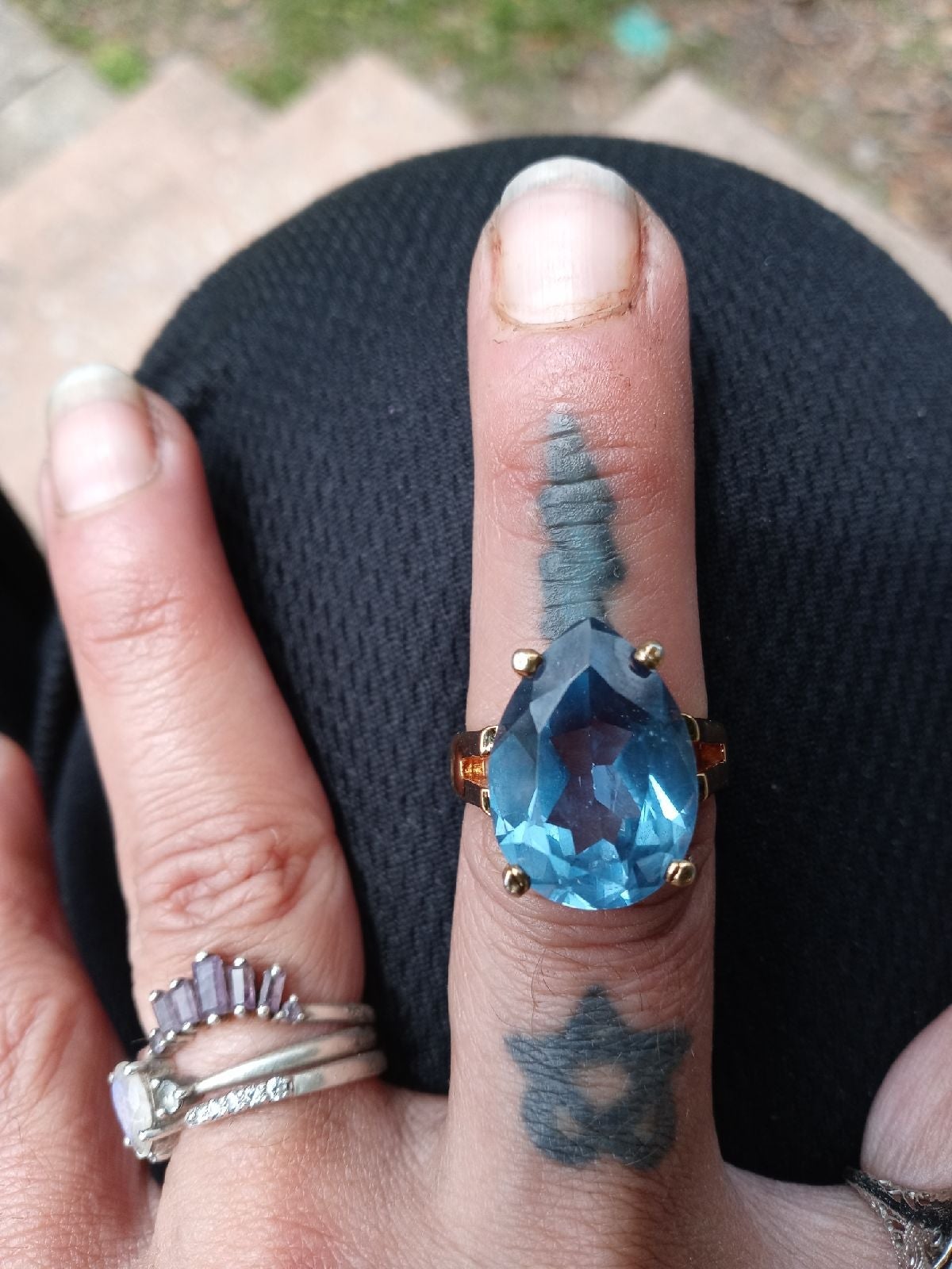 Antique real aquamarine .925 offers w/gold over