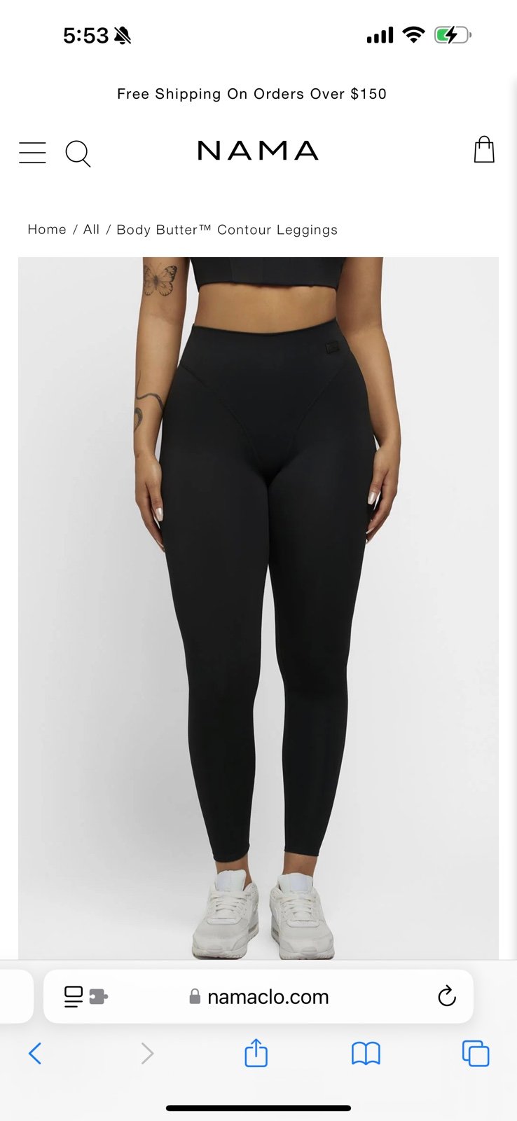 Black Nama body butter contour leggings size xsmall