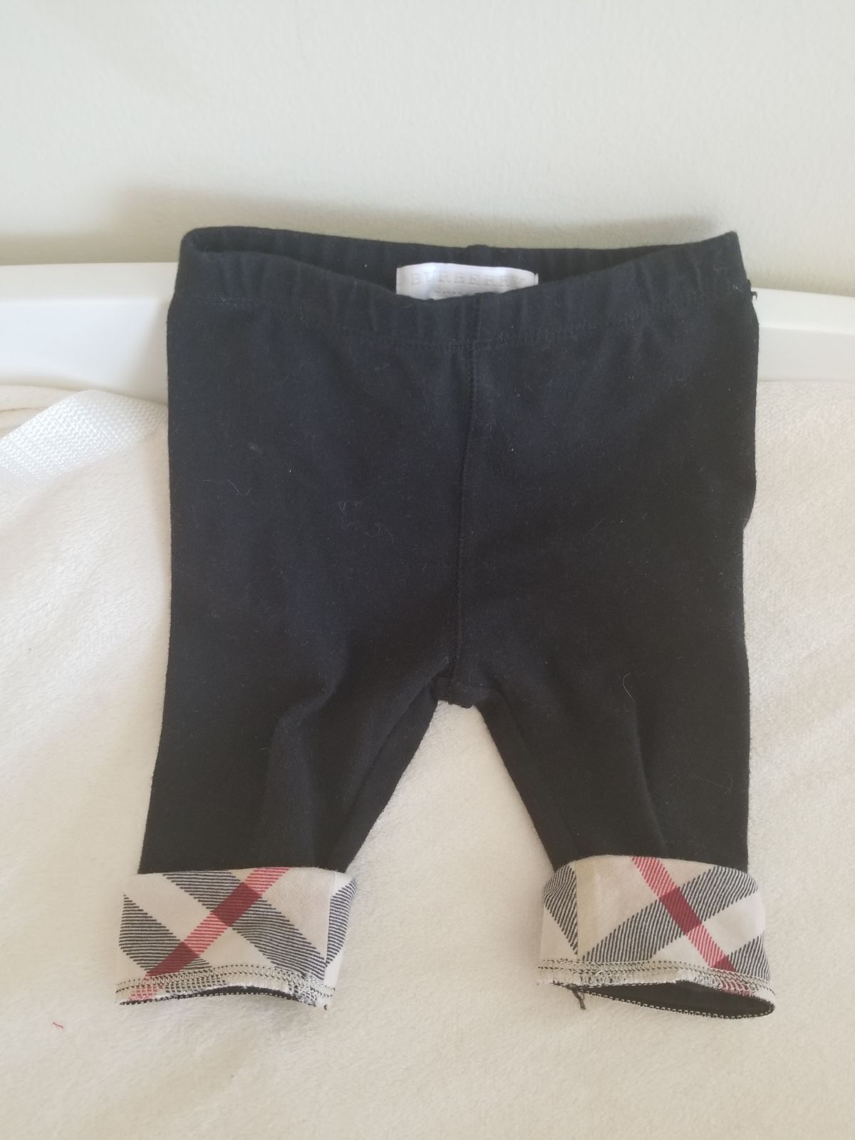 Burberry Black Plaid Print Leggings