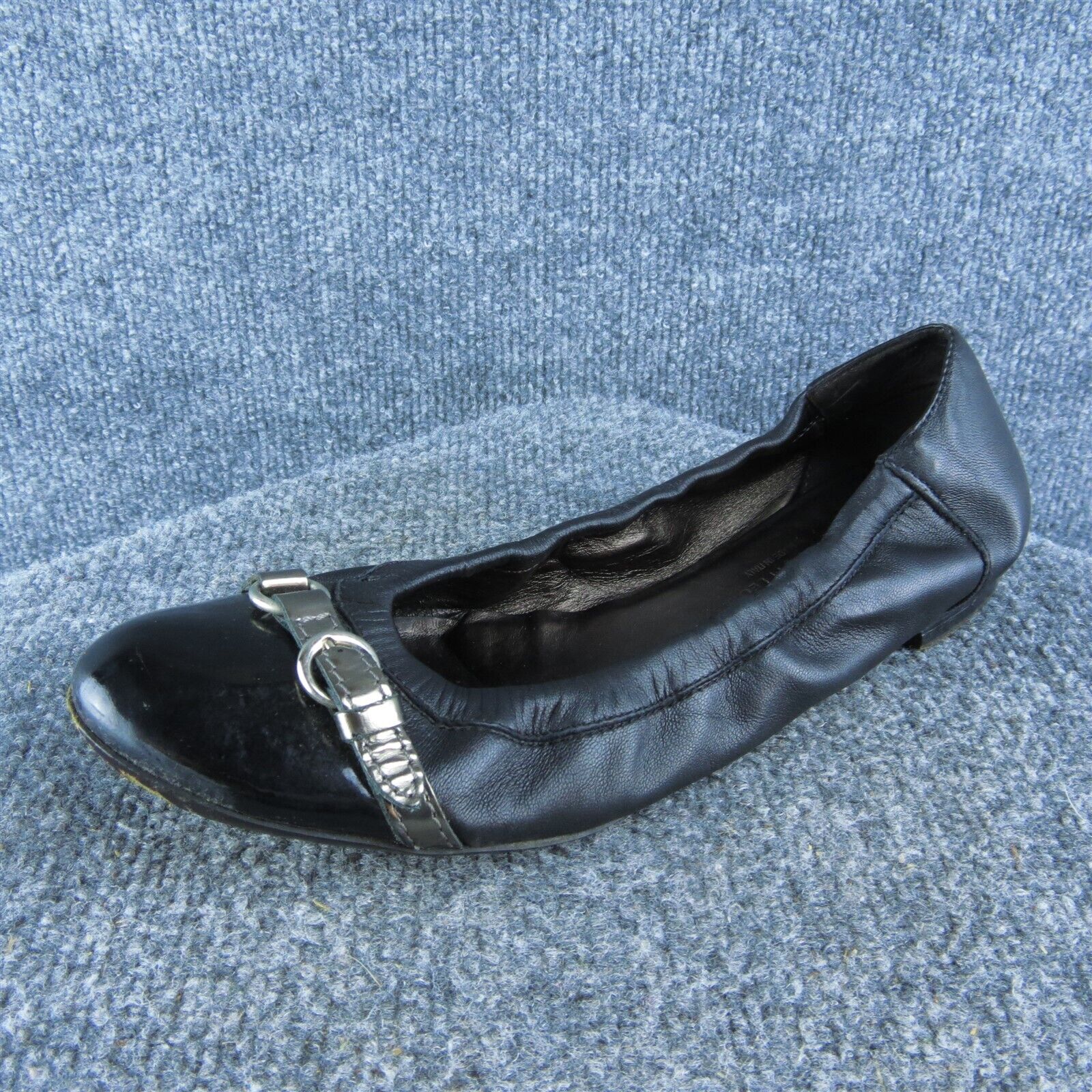 AGL Women Ballet Shoes Size 39.5 Medium Black Leather Slip On