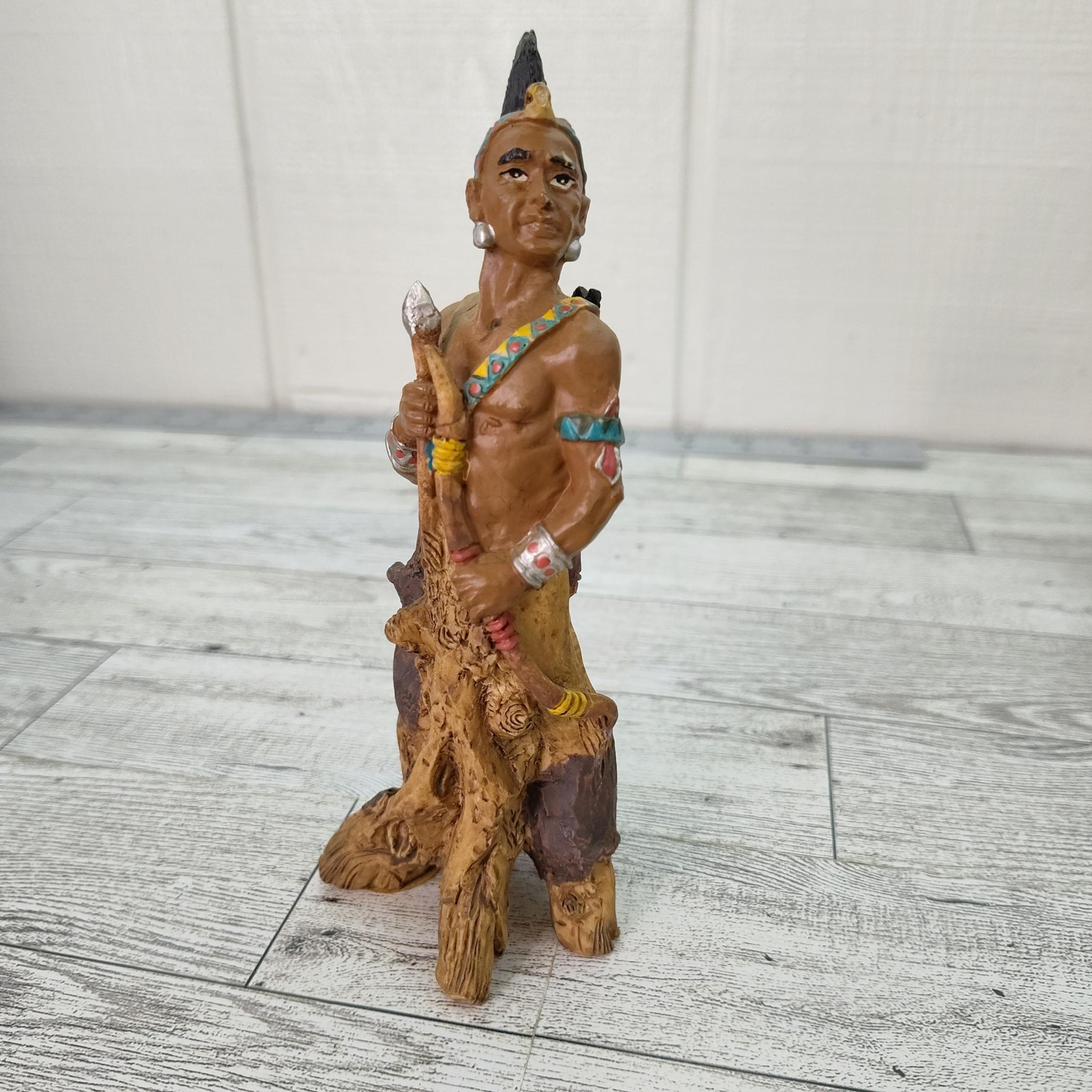 Native Indian Hunter Warrior 6" Figurine Young's American Frontier Resin
