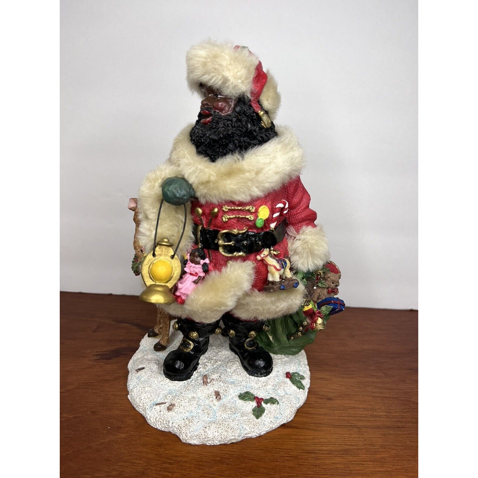 African American Black Standing Christmas Santa Claus Figurine Toys Tree Doll 9