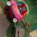 Rare little tikes NEW cozy coupe pink flames ❤️w trailer