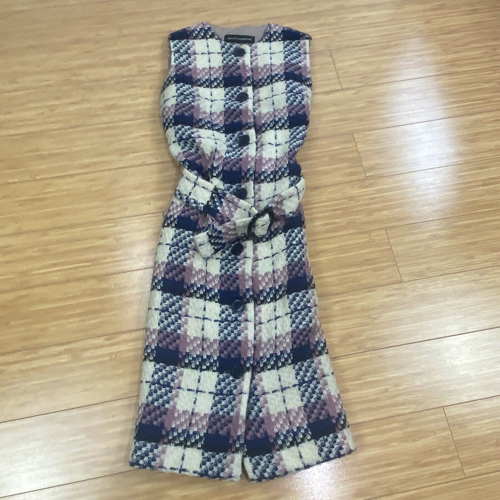 Plaid Women Dress Sleeveless Plaid Size Small