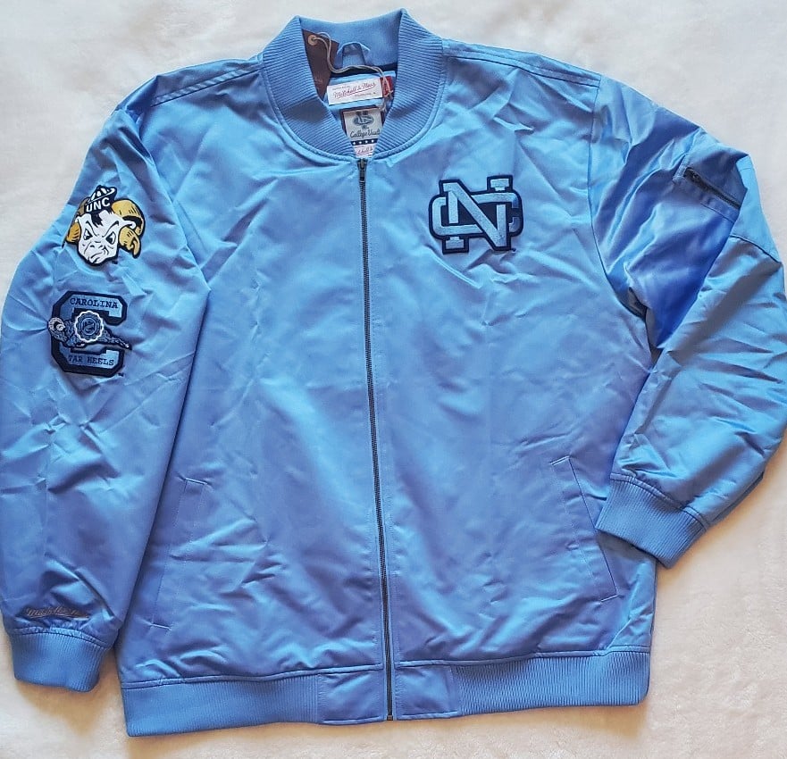 UNC North Carolina Tar Heels Mitchell & Ness Lightweight Bomber Jacket Sz 2XL