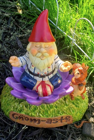 The Gnome-Aste Meditating Garden Gnome - Funny Weatherproof Garden