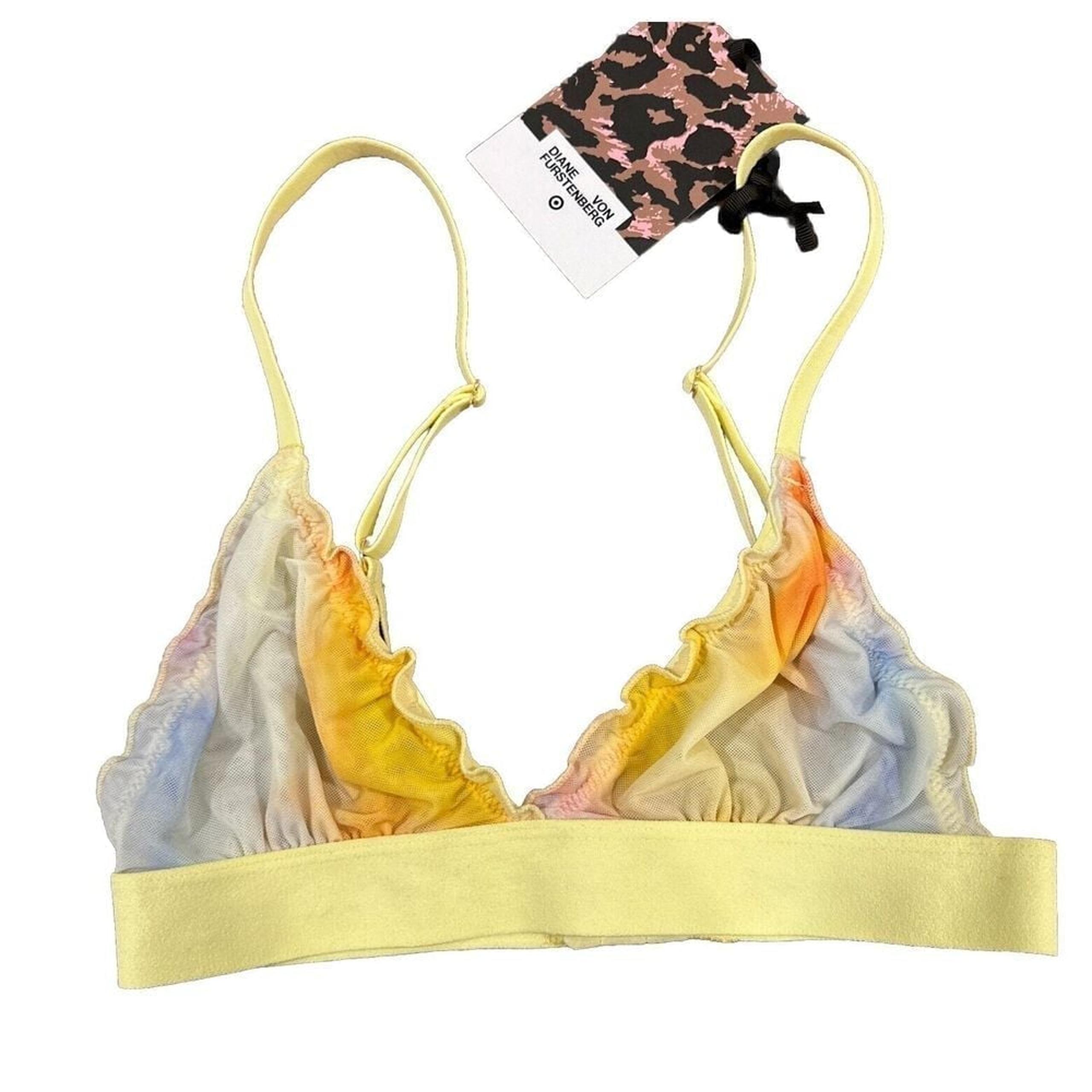 DIANE VON FURSTENBERG Target Exclusive Size Small XXS Bra Bralette Yellow NWT