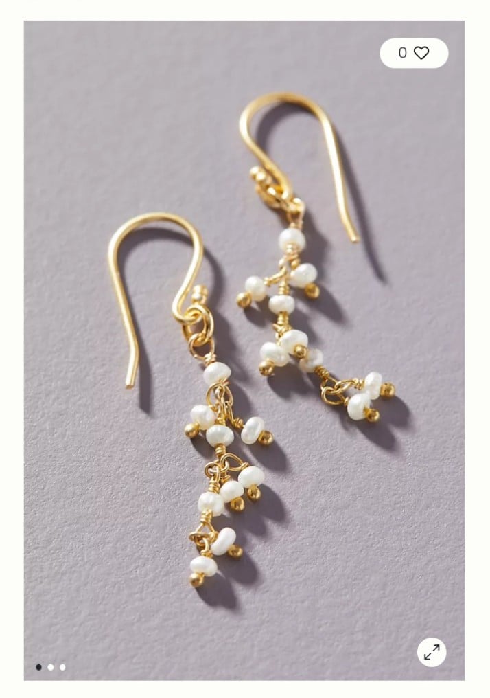 Anthropologie Larchmont Pearl Drop Earrings