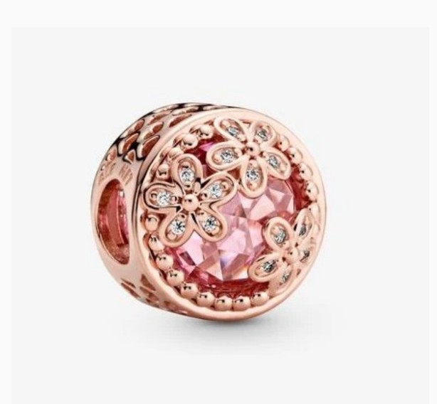 Pandora Rose Sparkling Pink Daisy Flower Charm