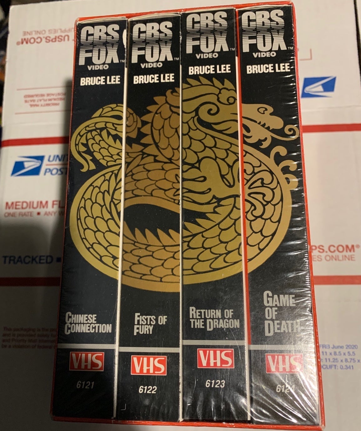 Bruce Lee VHS CBS FOX Box Set Factory Sealed W/ Watermarks Fists Dragon Death