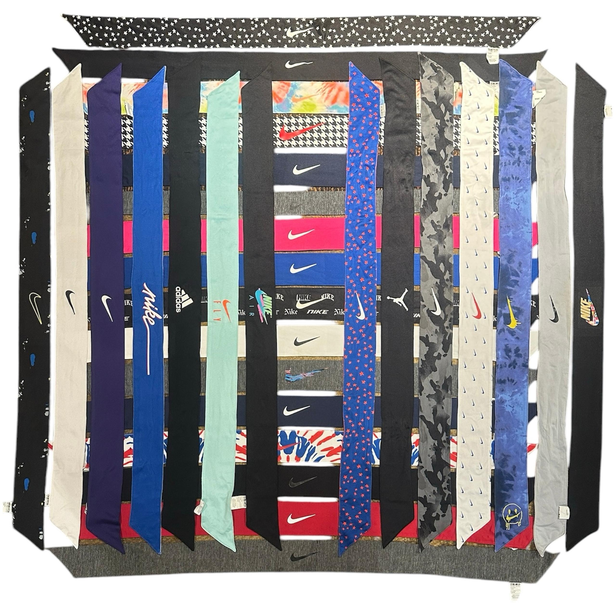 Adidas, Jordan, Nike Head Tie Headbands Bundle 30 Pieces Mixed Colors & Designs