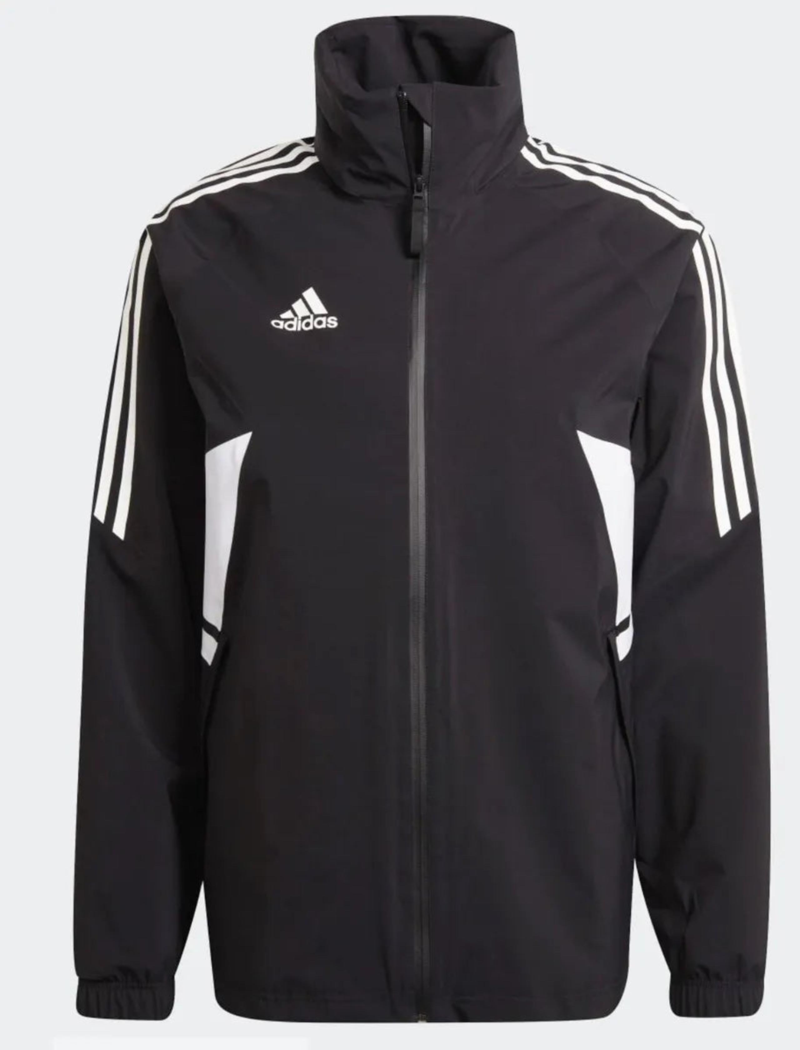 Adidas Rain.Rdy H21287 Men's Con22 Full-Zip Black Rain Hoody Jacket Size S