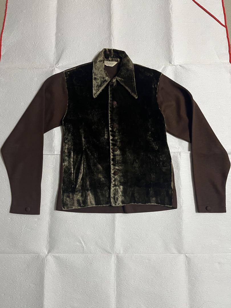 Vintage 60s Campus Knit Shirt, Velour