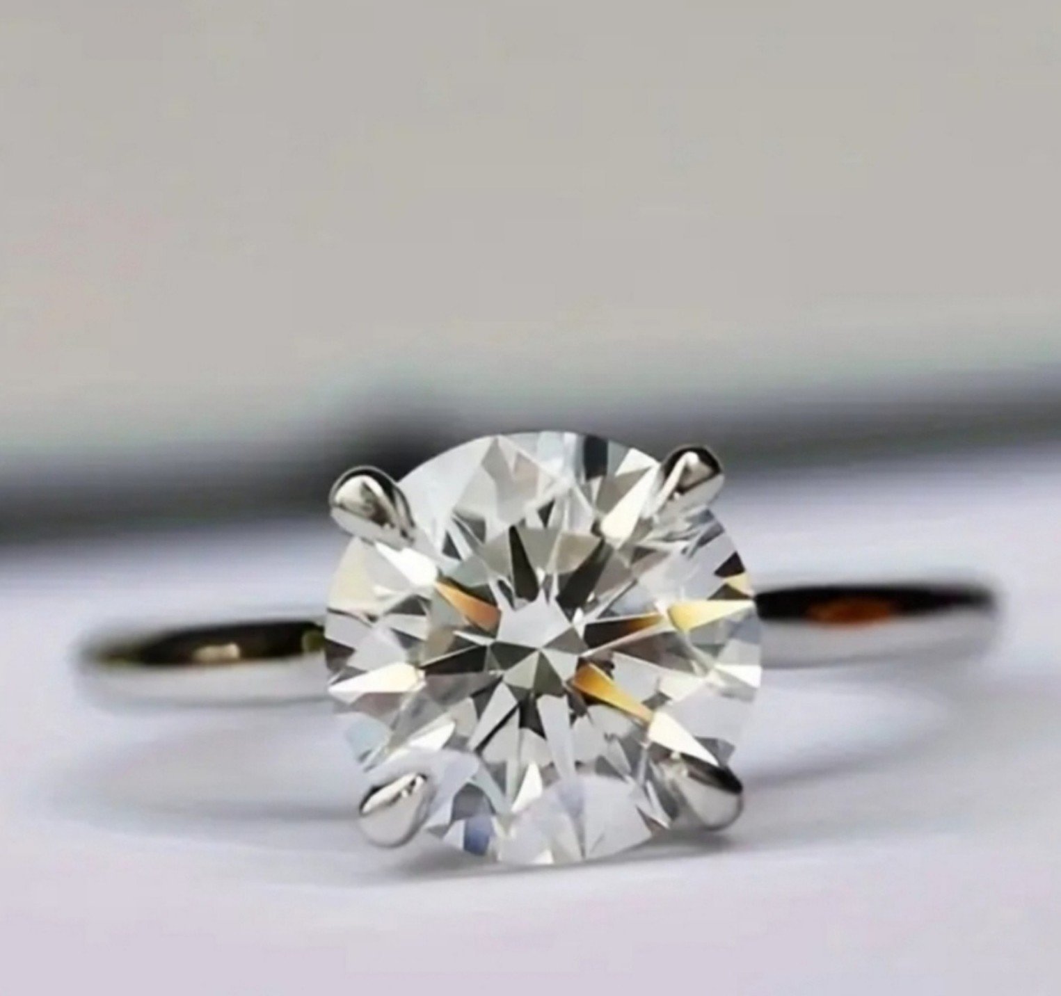 GRA Certified 2 Carat Moissanite Diamond Round Brilliant Solitaire VVS1 D EX New