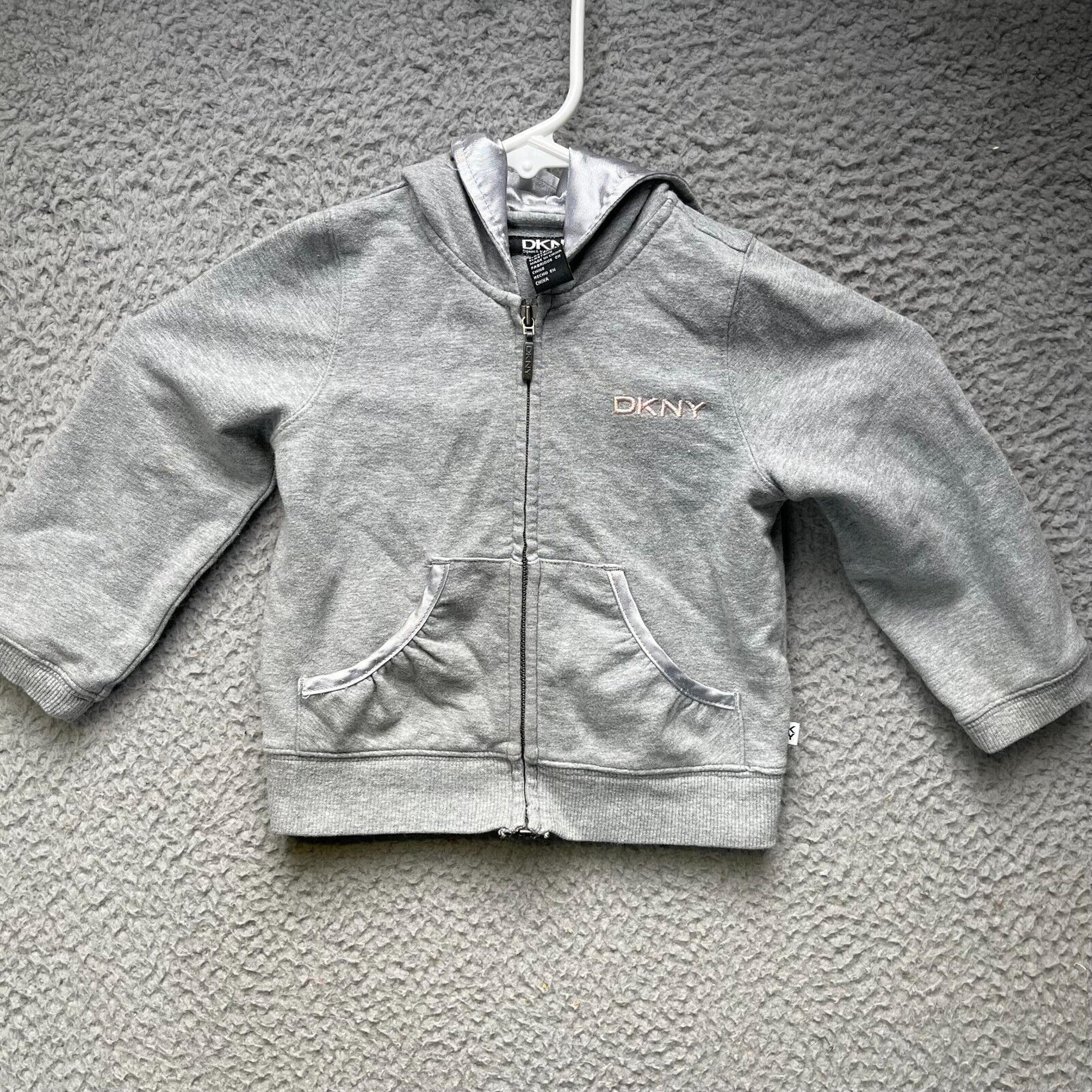 DKNY Jacket Toddler Size 2T Gray Full Zip Hoodie