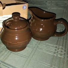 Longaberger Sugar & Creamer Set - NEW! - Chocolate