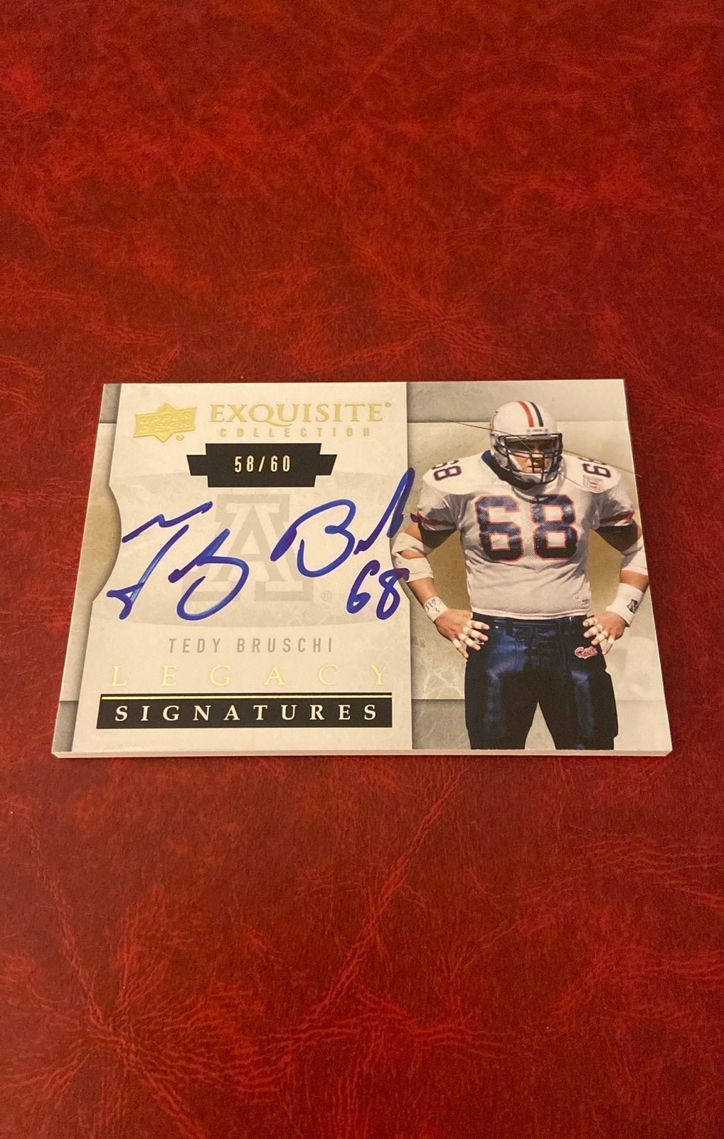 TEDY BRUSCHI 2012 Exquisite LEGACY AUTO /60 NFL NEW ENGLAND PATRIOTS WILDCATS