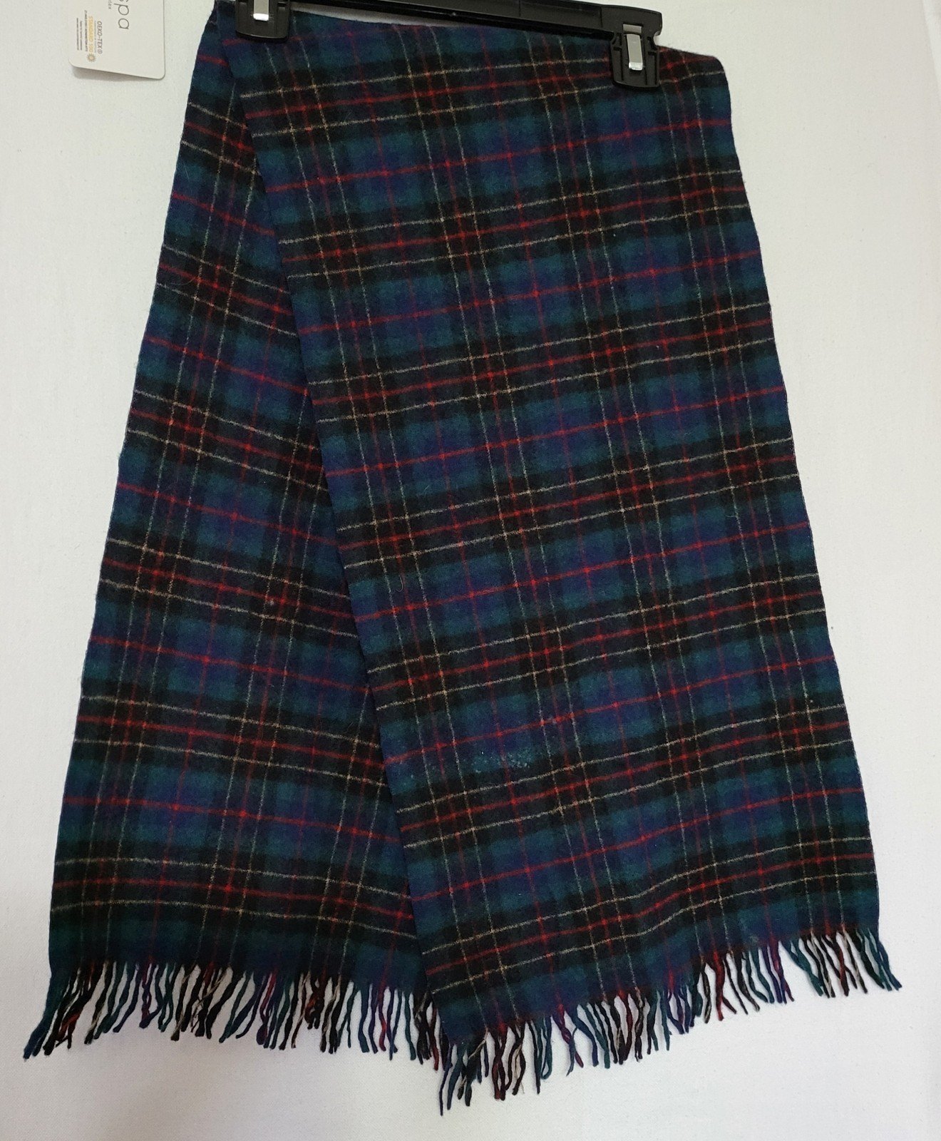 Vintage Pendleton Plaid Pure Virgin Wool Hunting Brodie Tartan Fringe Scarf