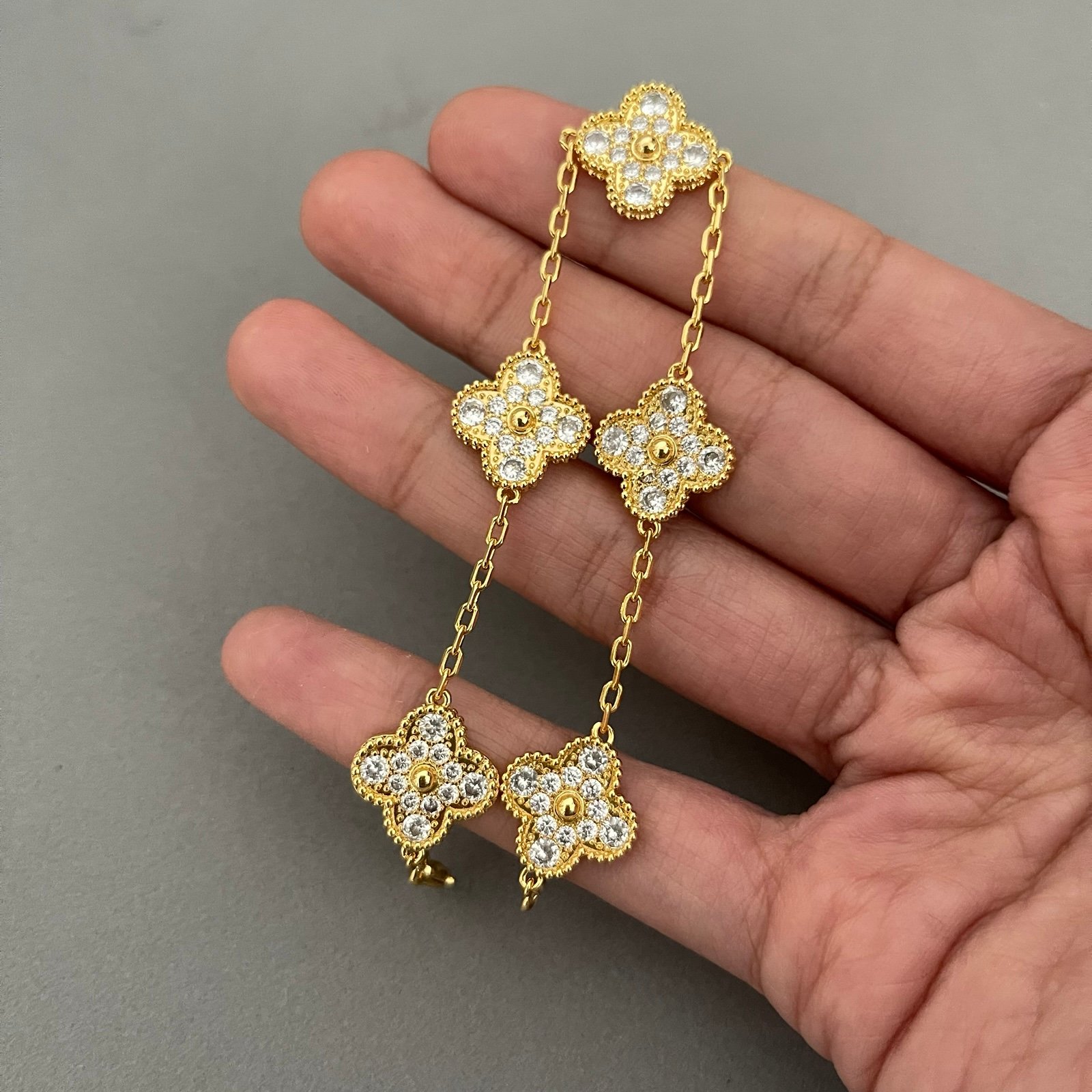 Clover Bracelet s925 silver &18k gold plated CZ Bracelets