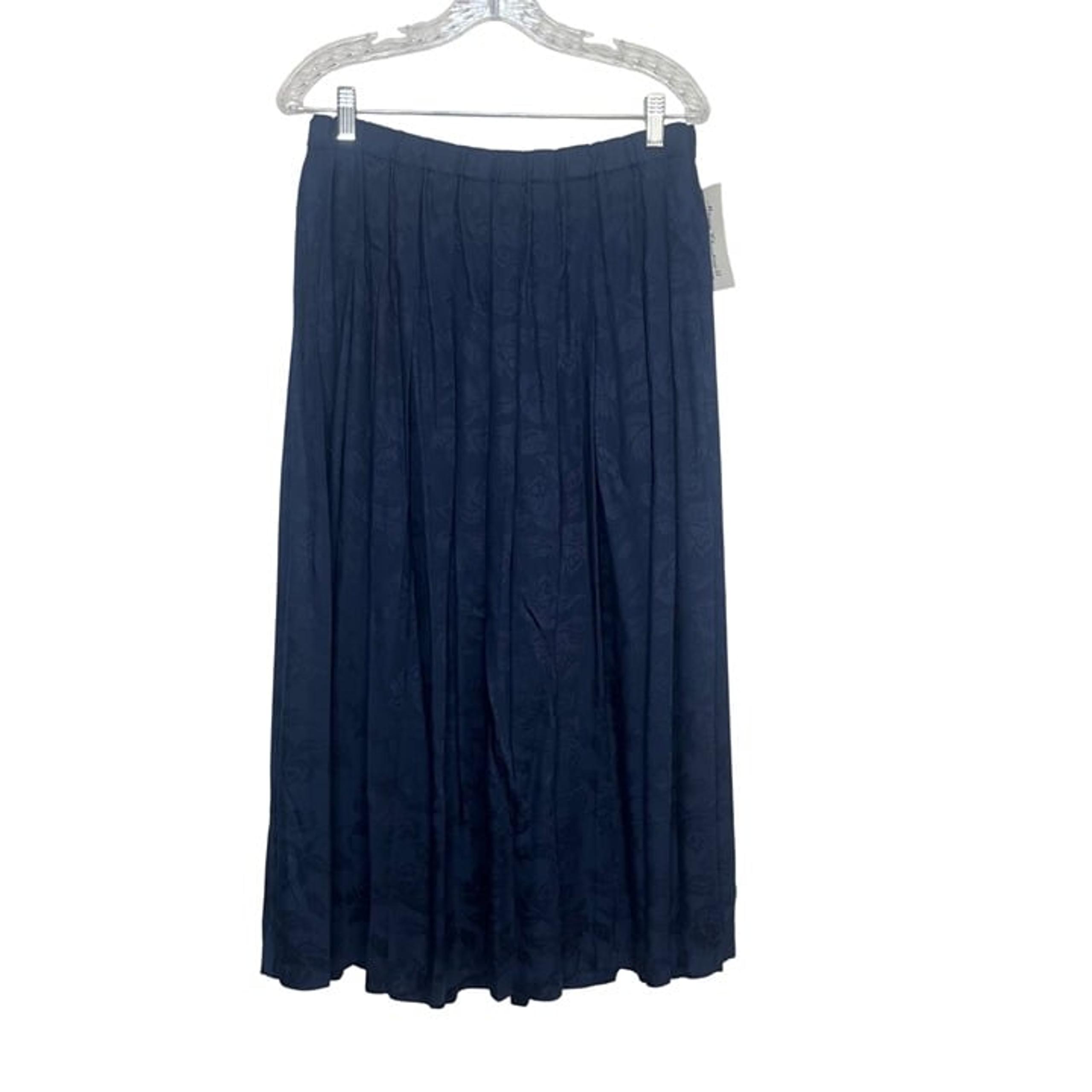 Marisa Christina II Maxi Skirt Womens 2X Midnight Blue Pleated Stretch New