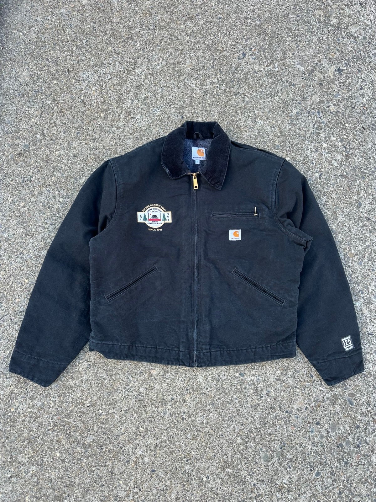 Carhartt Detroit Blanket Lined Jacket J001 BLK 125th Anniversary USA Made Large