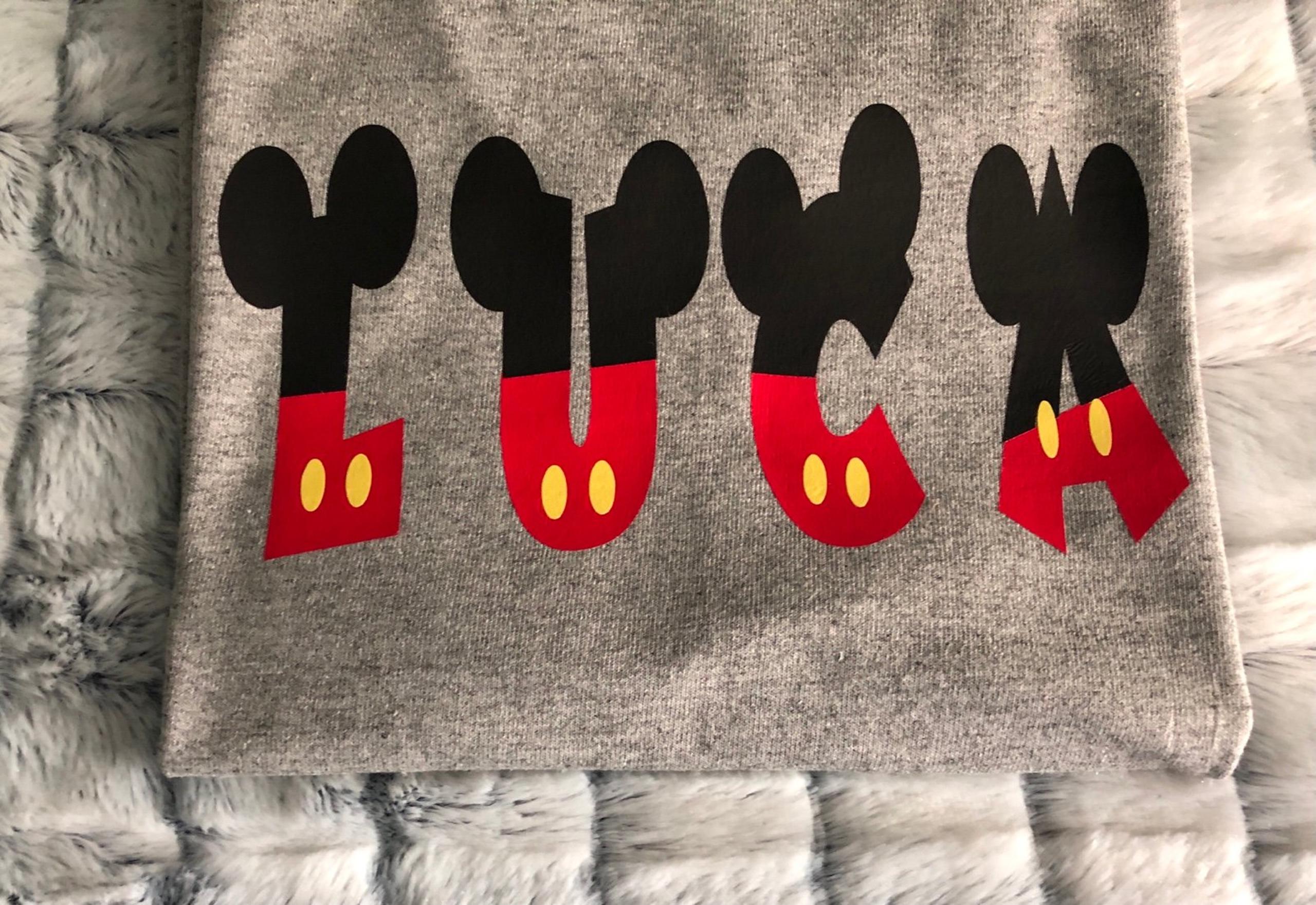 New Personalized Name Mickey Mouse Custom T-Shirt Any Size 2 3 4 5 6 Boys Girls