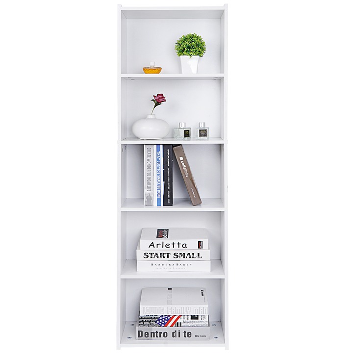 5 Tier Bookcase Bookshelf Wood Cube Storage Shelf Display Stand for Living Room