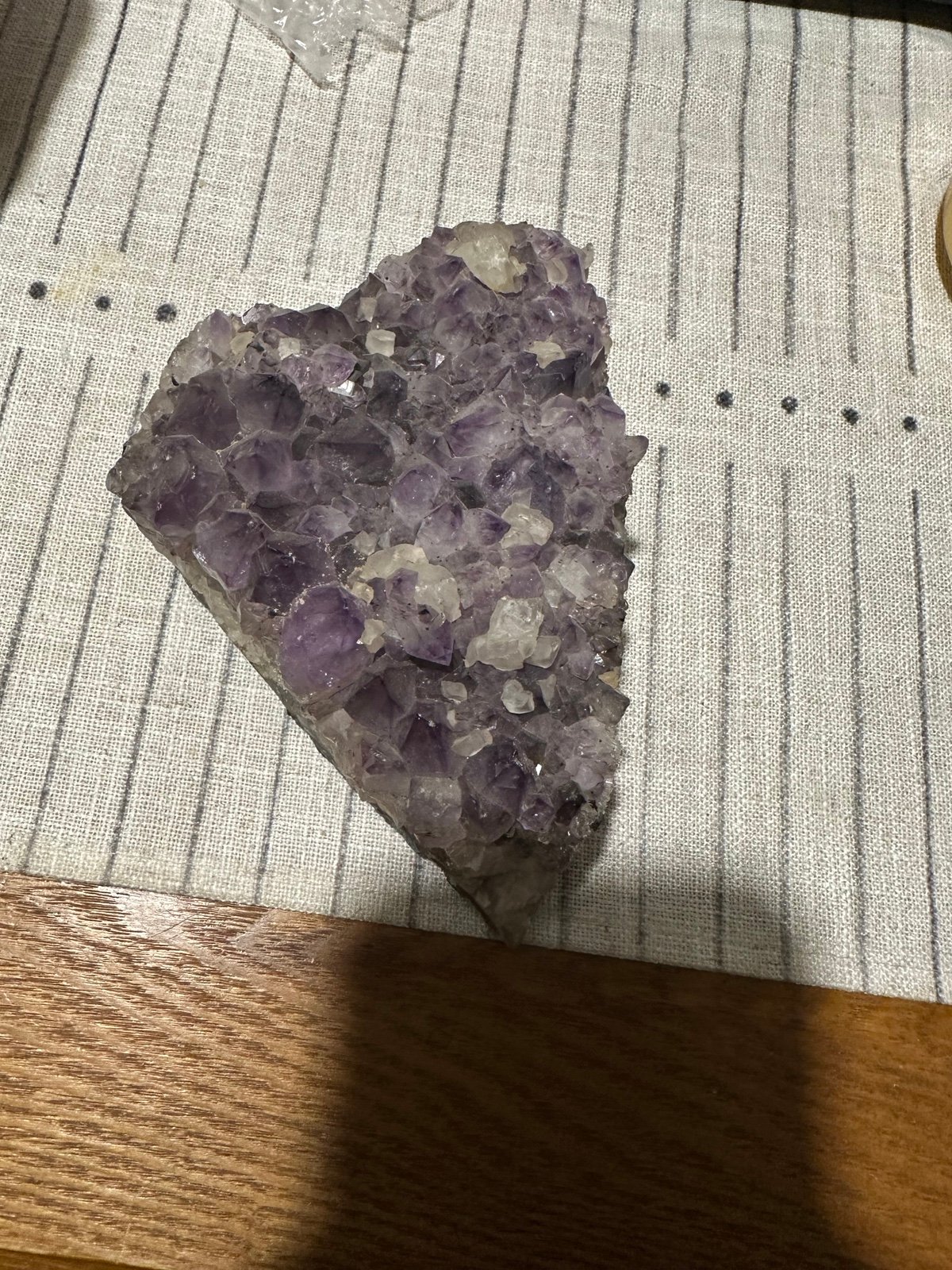 Huge 3 + pound amethyst cluster with calcite