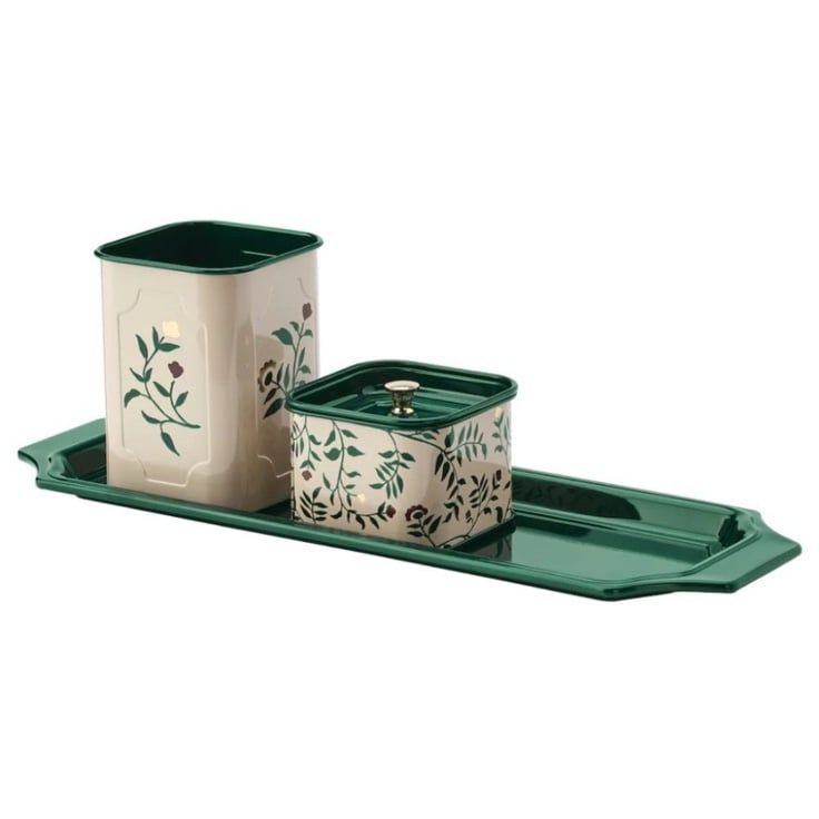 IKEA Anilinare Green Beige 4PC Desk Organizer Set