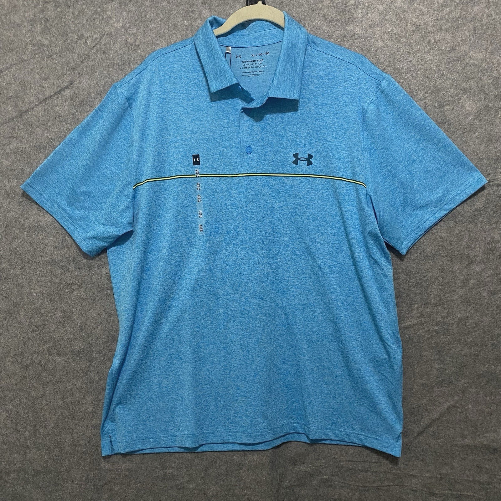 Under Armour Playoff 3.0 Golf Polo Mens Sz XL Heathered Blue Short Sleeve NWT