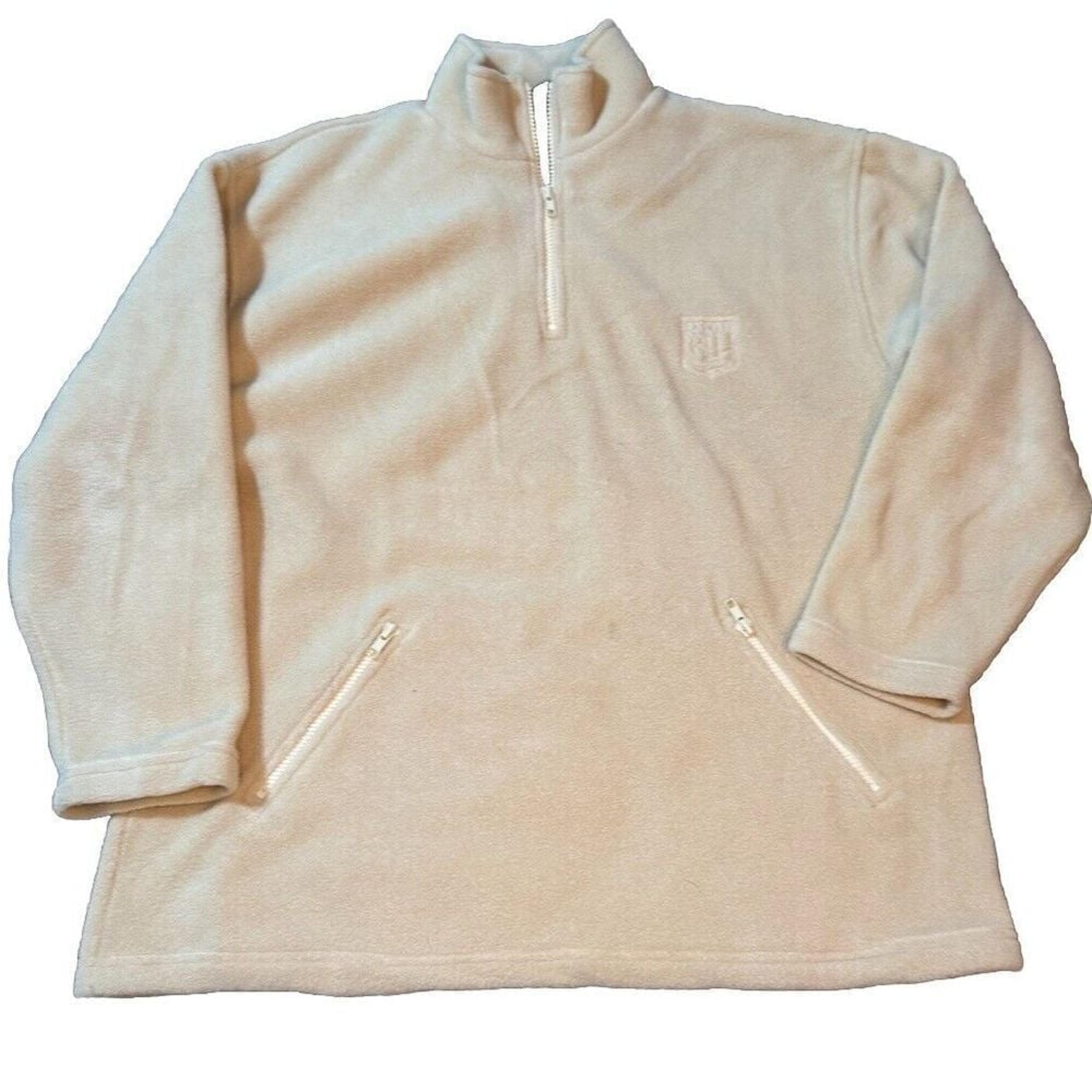 Ralph Lauren Tan Gold 100 percent polyester half zip sweatshirt mens medium