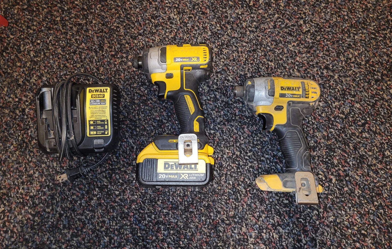 Dewalt Impact Drills For Parts Or Repairs Good Battery & Charger